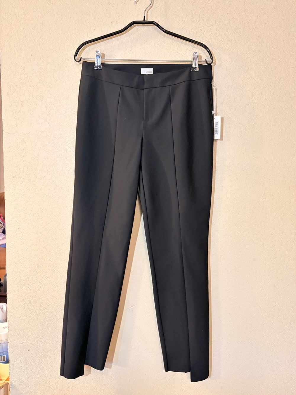 NWT Ecru Nagoya Pintuck Pull On Pants Black Size 6